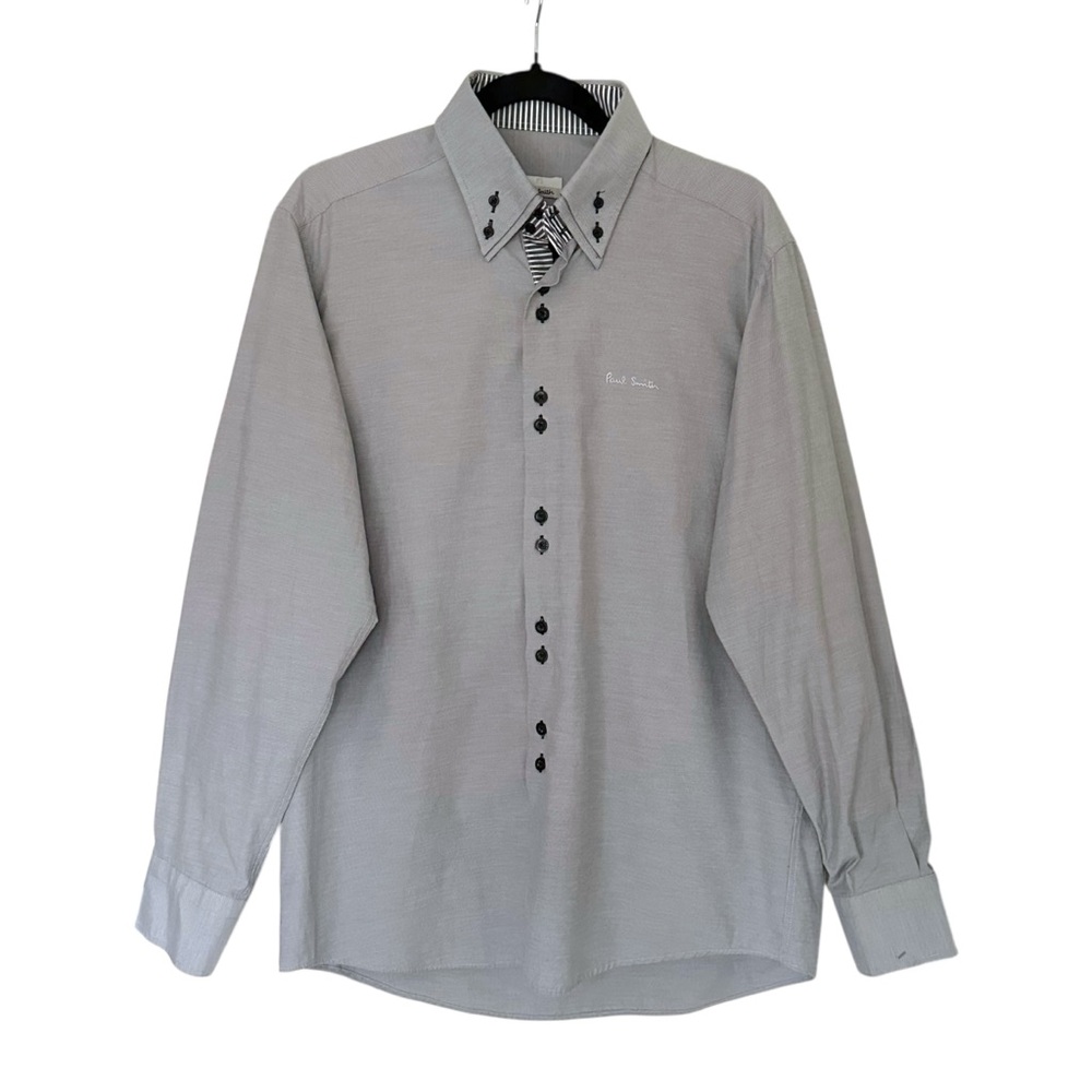 PAUL SMITH‎ Button Down Gray Shirt Men’s L Tailored Fit Designer Classic Career